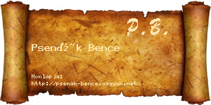 Psenák Bence névjegykártya